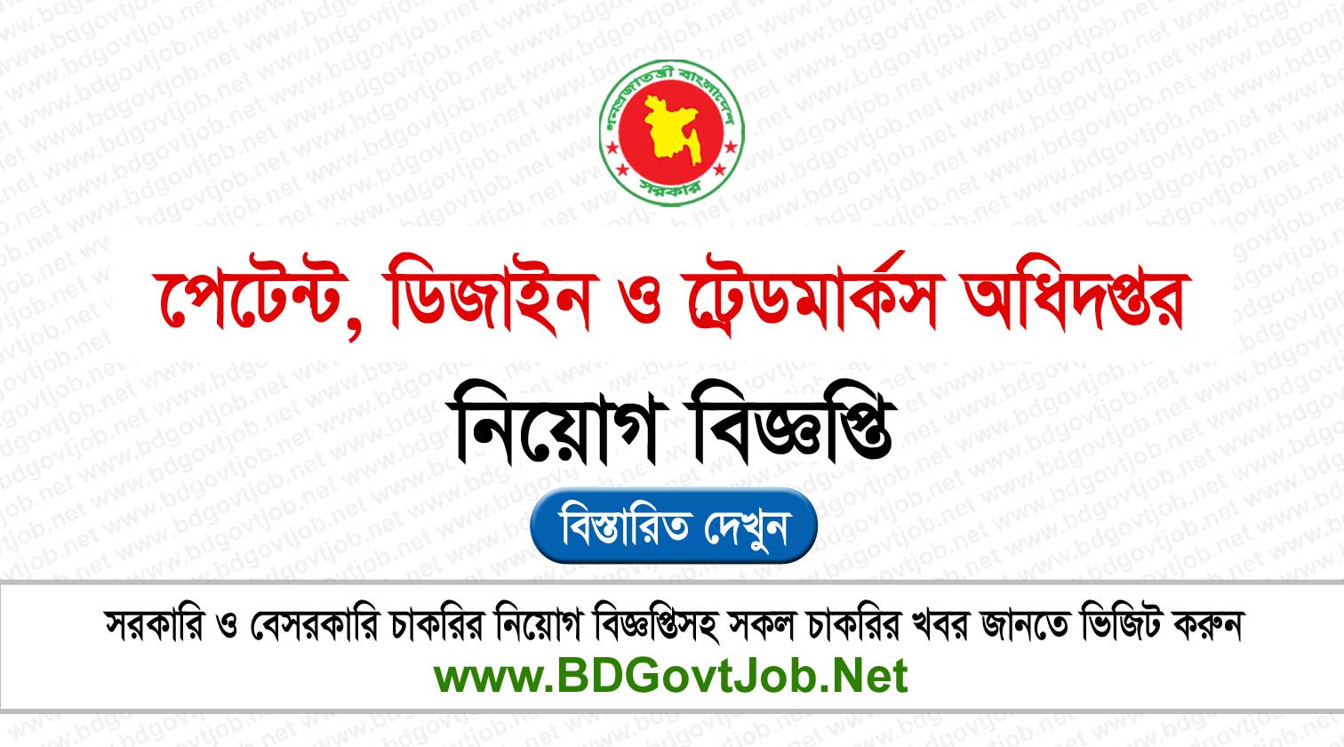 DPDT Job Circular 2026 পেটেন্ট, শিল্প-নকশা ও ট্রেডমার্কস অধিদপ্তর নিয়োগ বিজ্ঞপ্তি ২০২৬ Circular page 1
