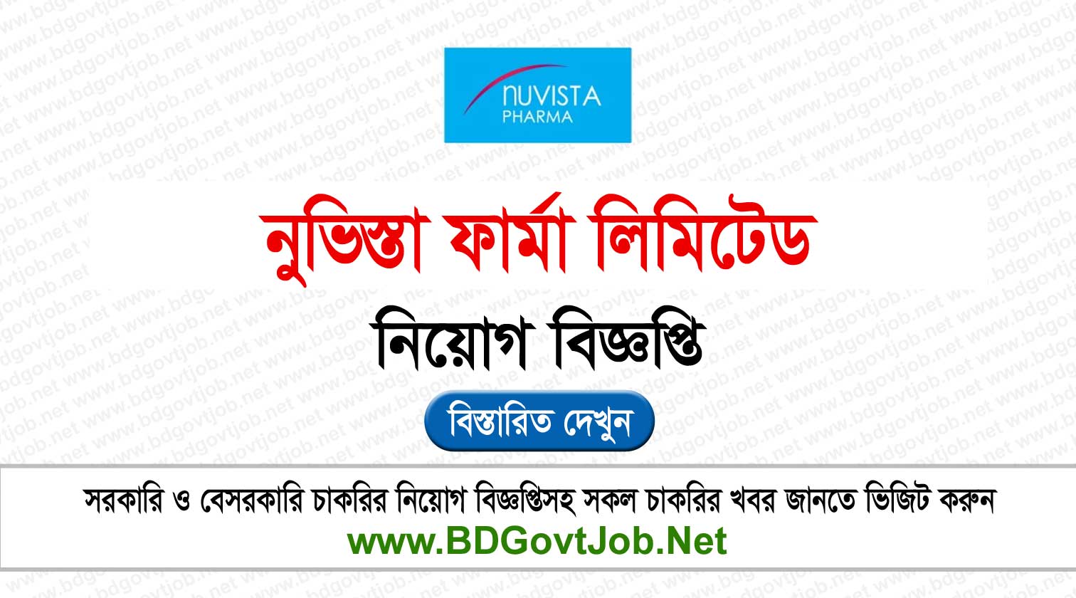 নুভিস্তা ফার্মা নিয়োগ বিজ্ঞপ্তি ২০২৬ Nuvista Pharma Job Circular 2026 Circular page 1