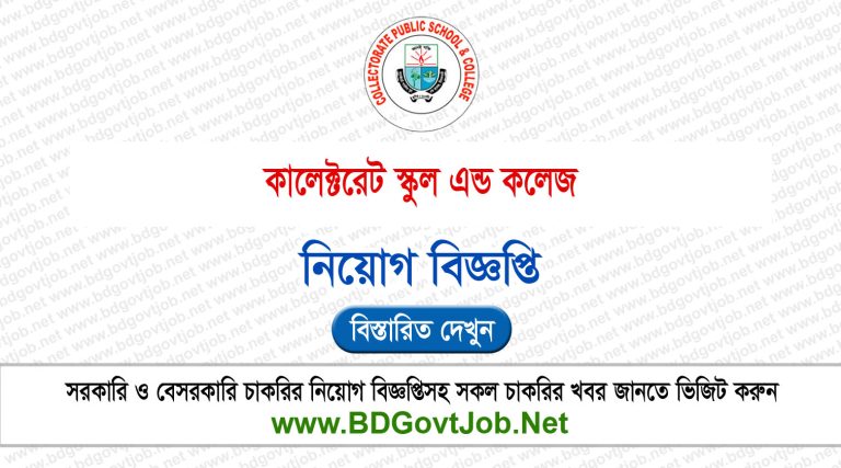 Collectorate School and College Job Circular 2024