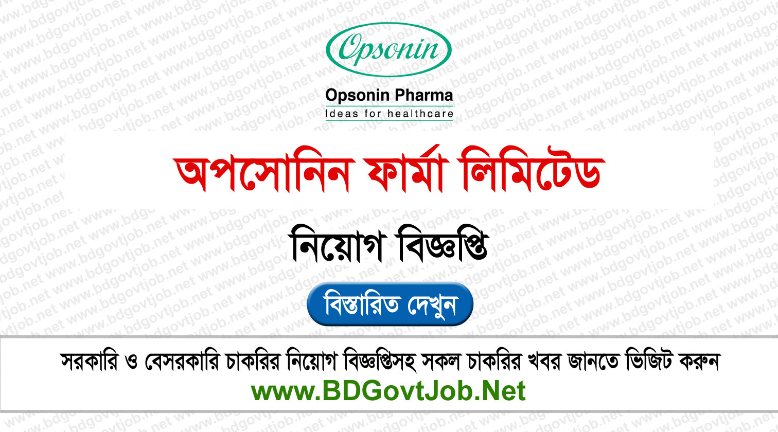 Opsonin Pharma Limited Job Circular 2024