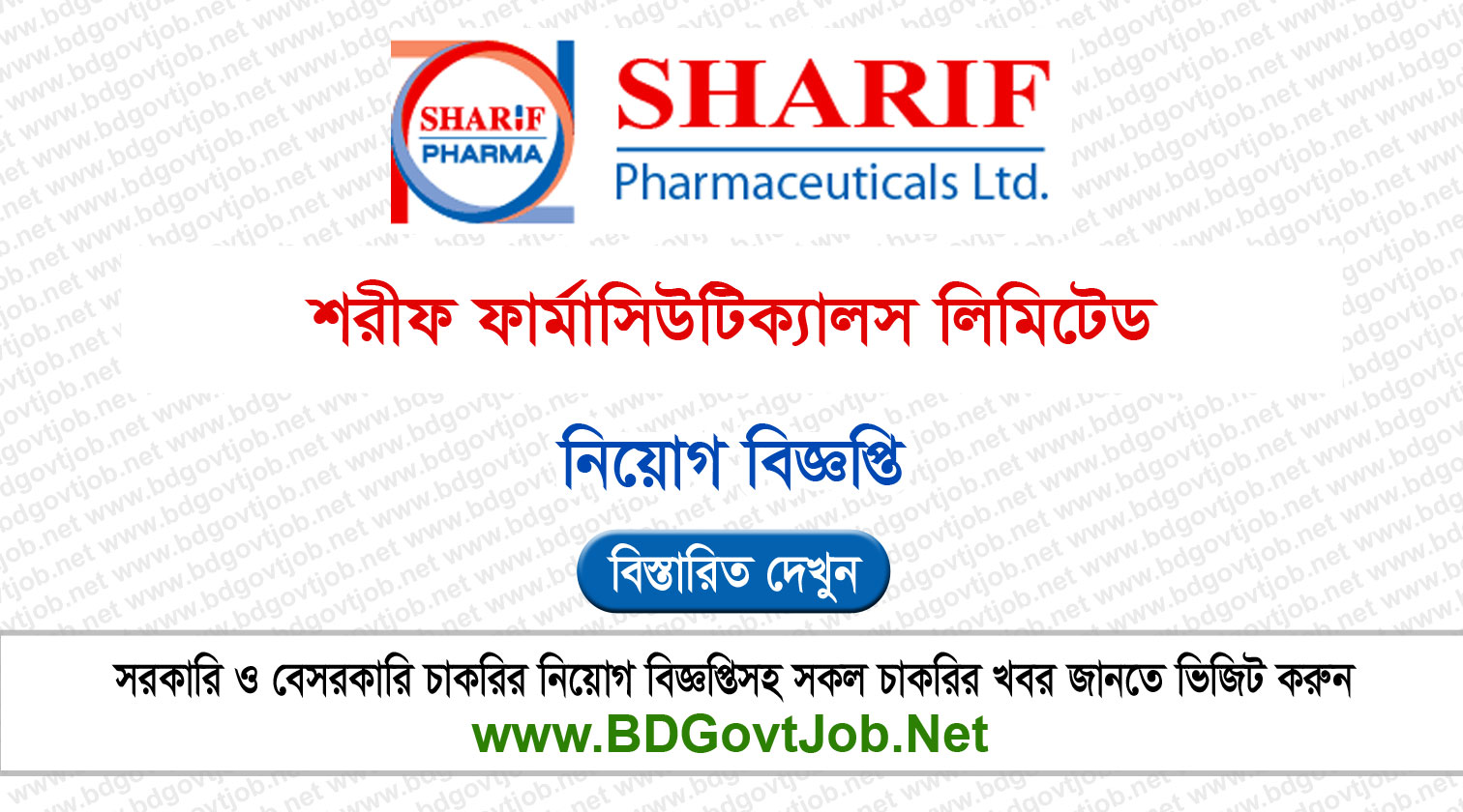Sharif Pharmaceuticals Ltd Job Circular