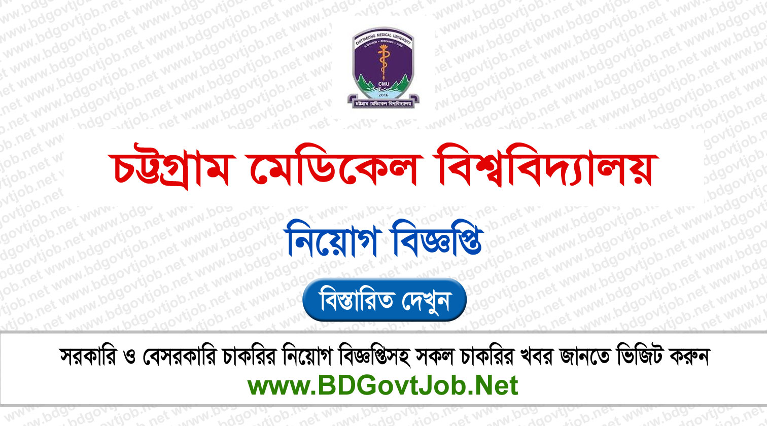 Chittagong Medical University Job Circular 2024