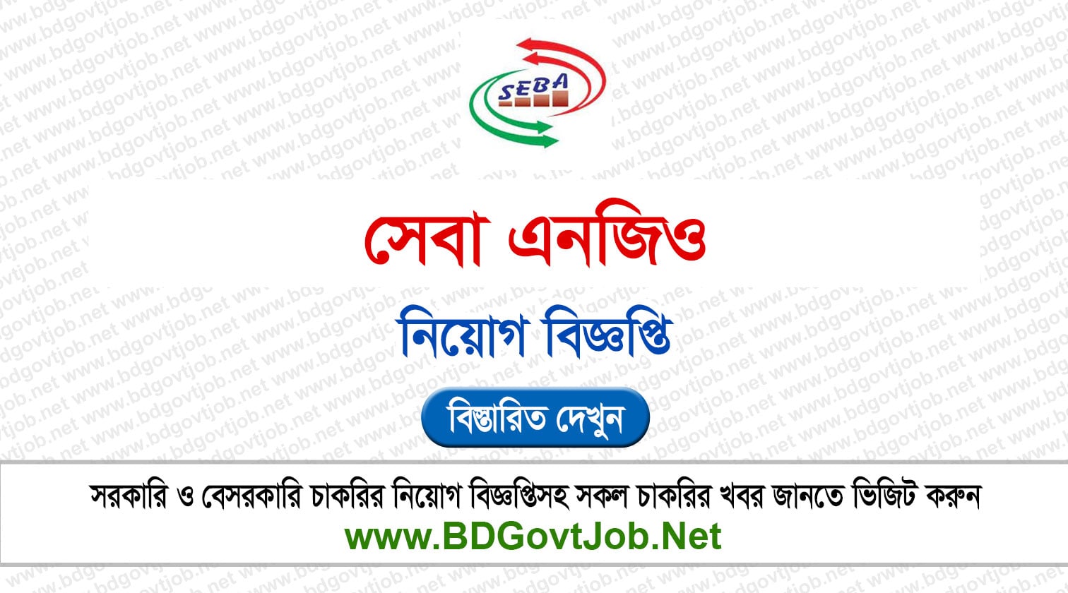 সেবা এনজিও নিয়োগ বিজ্ঞপ্তি ২০২৬ Seba NGO Job Circular 2026 Circular page 1