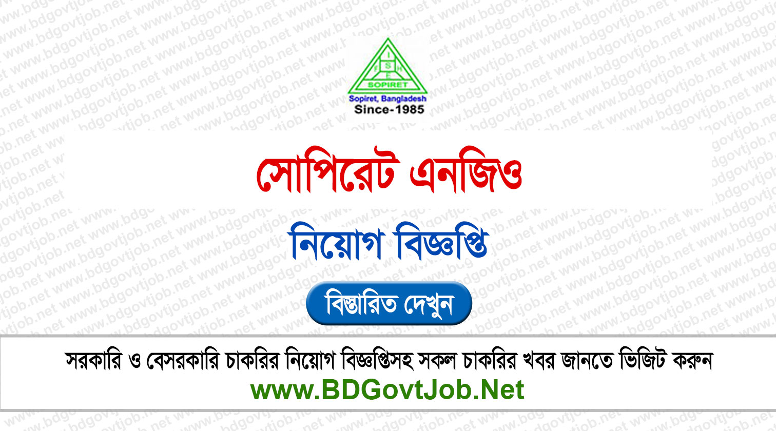 সোপিরেট এনজিও নিয়োগ বিজ্ঞপ্তি ২০২৬ SOPIRET NGO Job Circular 2026 Circular page 1