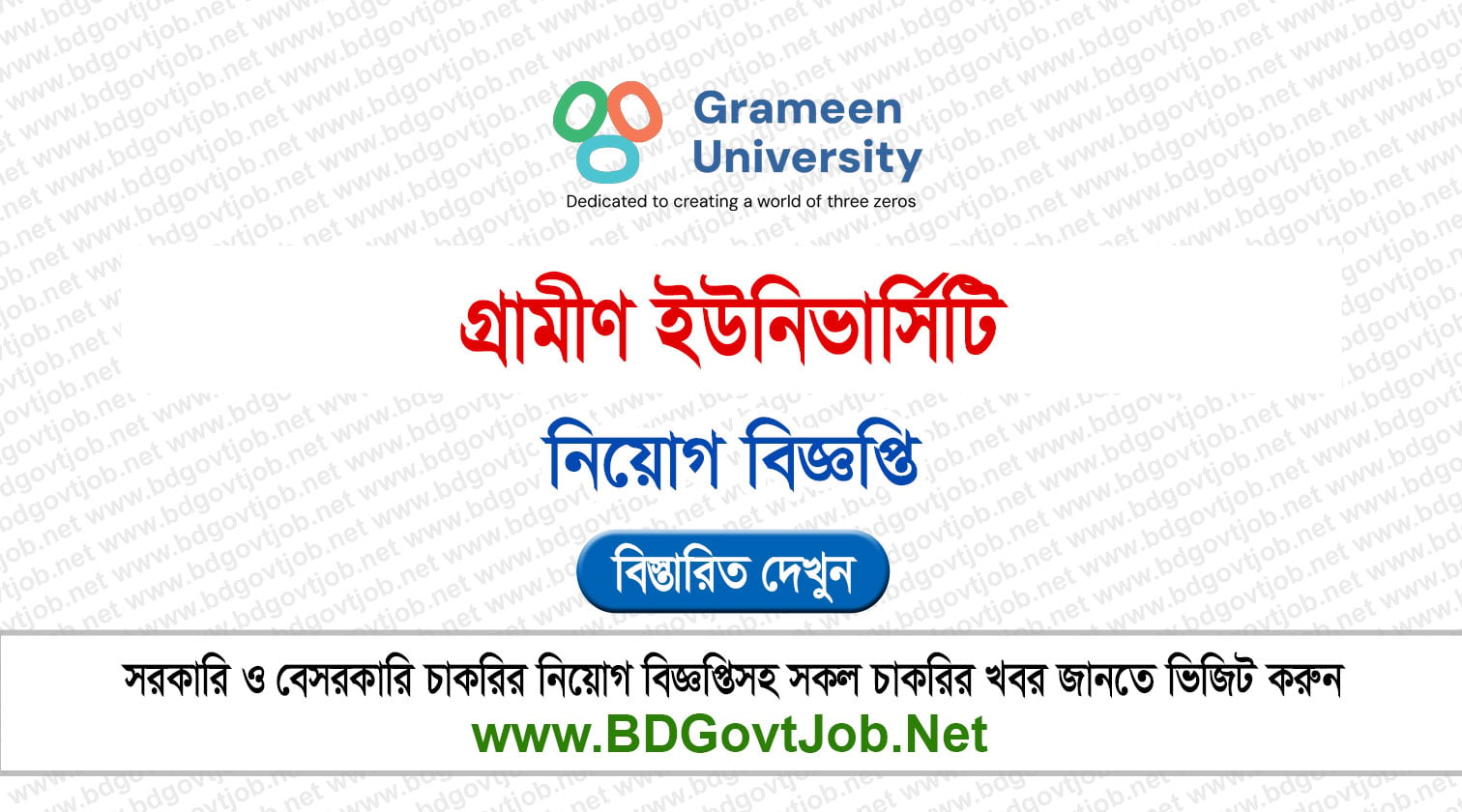 গ্রামীণ ইউনিভার্সিটি নিয়োগ বিজ্ঞপ্তি ২০২৬ Grameen University Job Circular 2026 Circular page 1